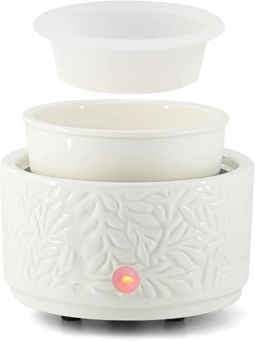 Wax Melt Warmer for Scented, Wax Melts 7 LED Color Changing Ceramic 3-in-1 Oil Burner Wax Melter Electric Candle Wax Warmer for Home Fragrance Great Gift in Saudi Arabia