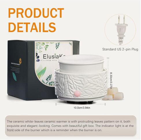 Wax Melt Warmer for Scented, Wax Melts 7 LED Color Changing Ceramic 3-in-1 Oil Burner Wax Melter Electric Candle Wax Warmer for Home Fragrance Great Gift in Saudi Arabia