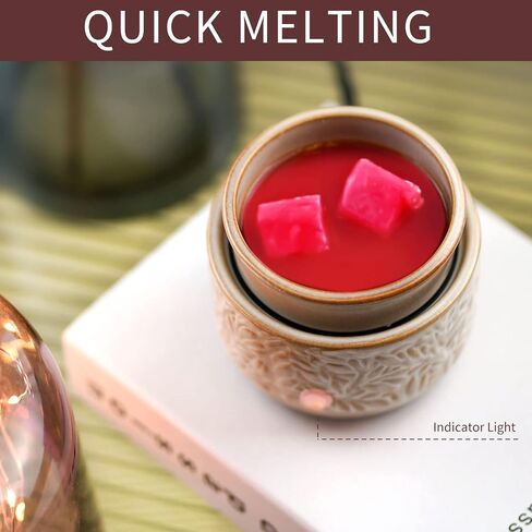 Wax Melt Warmer for Scented, Wax Melts 7 LED Color Changing Ceramic 3-in-1 Oil Burner Wax Melter Electric Candle Wax Warmer for Home Fragrance Great Gift in Saudi Arabia
