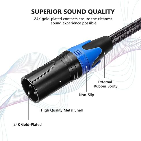 1/4 to XLR Male Cables - Quarter to XLR Balanced Stereo Cables - 3.3 Feet SKAPADEN Black in Saudi Arabia