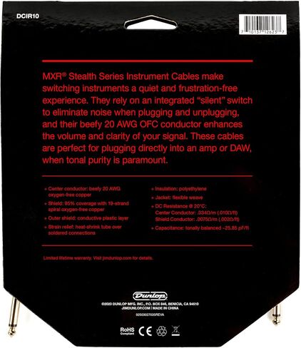 Dunlop Stealth Series Instrument Cable, 10ft | 3.1m in Kuwait