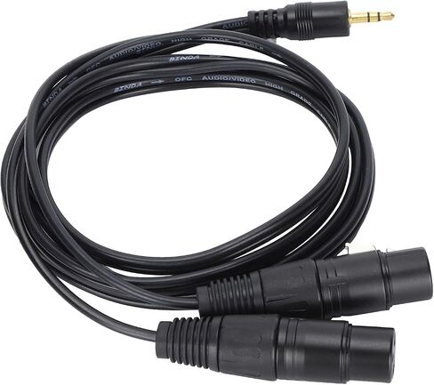 كابل GOWENIC أنثى مزدوج XLR إلى 3.5 مم YSplitter مقاس 1/8 بوصة، سلك كابل XLR مرن غير متوازن إلى 3.5 مم YSplitter، مقبس صغير 1/8 بوصة إلى XLR Y سلك محول مقسم in Saudi Arabia