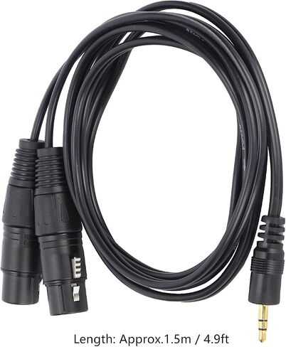 كابل GOWENIC أنثى مزدوج XLR إلى 3.5 مم YSplitter مقاس 1/8 بوصة، سلك كابل XLR مرن غير متوازن إلى 3.5 مم YSplitter، مقبس صغير 1/8 بوصة إلى XLR Y سلك محول مقسم in Saudi Arabia