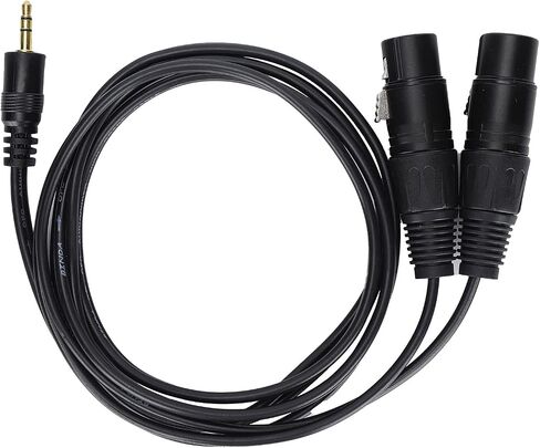 كابل GOWENIC أنثى مزدوج XLR إلى 3.5 مم YSplitter مقاس 1/8 بوصة، سلك كابل XLR مرن غير متوازن إلى 3.5 مم YSplitter، مقبس صغير 1/8 بوصة إلى XLR Y سلك محول مقسم in Saudi Arabia