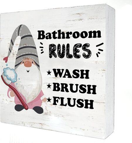 Gnome Memorial Wooden Box Sign Desk Decor Because Someone We Love is in Heaven Wood Block Plaque Box Signs Rustic Box Sign for Home Living Room Shelf Table Decoration (5 X 5 Inch) in Saudi Arabia