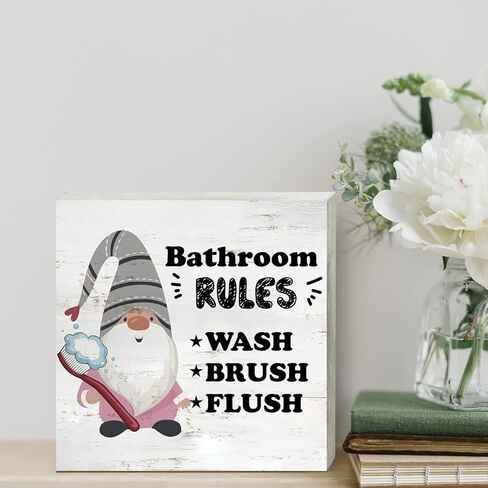 Gnome Memorial Wooden Box Sign Desk Decor Because Someone We Love is in Heaven Wood Block Plaque Box Signs Rustic Box Sign for Home Living Room Shelf Table Decoration (5 X 5 Inch) in Saudi Arabia