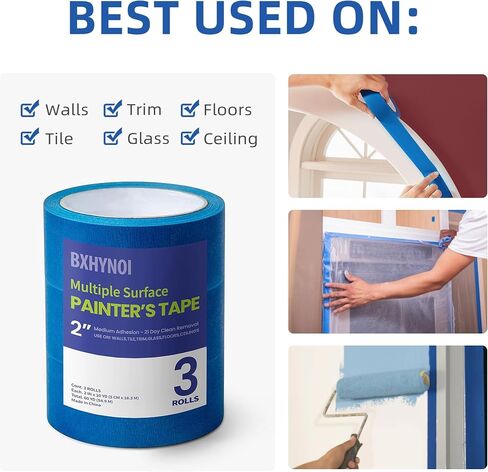 Painters Tape,4 Rolls,1 in. W X 60 YD,Blue Masking Tape for Walls,Paint in Saudi Arabia