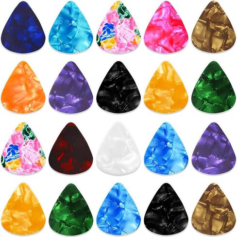 Guitar Picks,Celluloid Guitar Picks 20 PCS for Acoustic Guitar,Bass Guitar,Medium 0.46mm,Color Random in Saudi Arabia