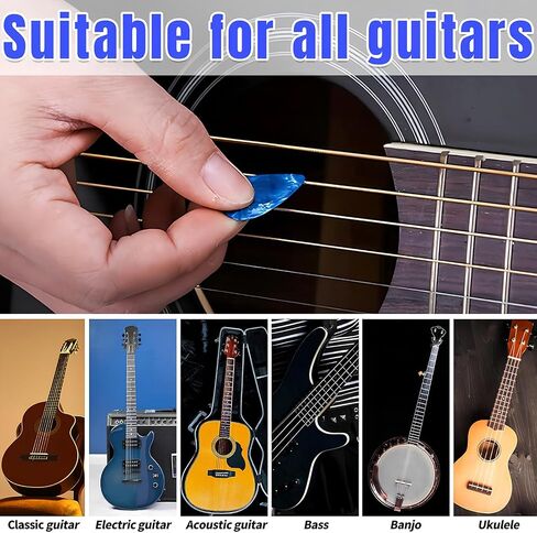 Guitar Picks,Celluloid Guitar Picks 20 PCS for Acoustic Guitar,Bass Guitar,Medium 0.46mm,Color Random in Saudi Arabia