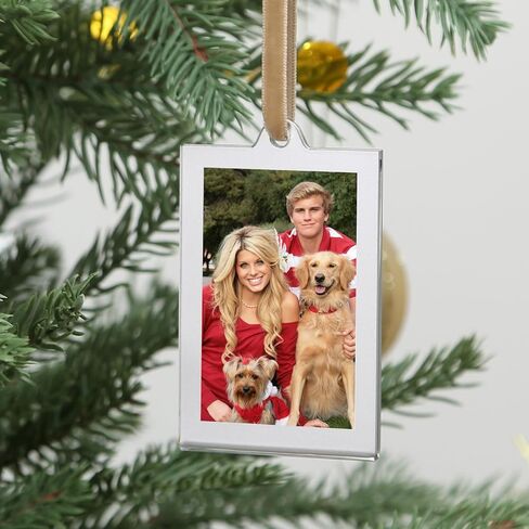 UNIQOOO 8 Set Christmas Acrylic Silver Photo Frame Ornaments for Display Picture, 2.5 x 2.5 inch Festive Hanging Decoration, Double-Sided Picture Frames for Holiday Season, Home, Party, Tree Decorations in Saudi Arabia