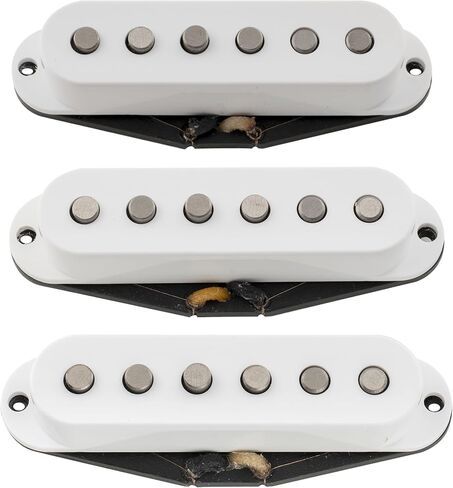 The Revival Pickups RPS8 Texas Special Vintage Alnico 5 Single Coil Pickups Neck Middle Bridge Pickup Set for Strat Style Electric Guitar, White in Saudi Arabia