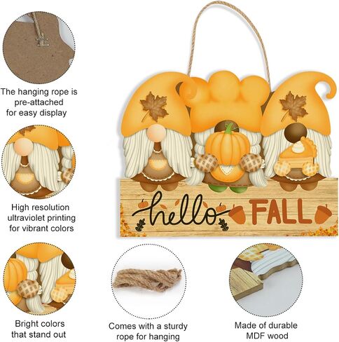 Happy Halloween Welcome Sign, Front Door Decor, Hanging Wall Decor with Pumpkins, 11.7 x 4.3 inch and 11 x 6 inch Connected Wooden Plaques, Perfect for Home, Office, and Party Decorations in Saudi Arabia
