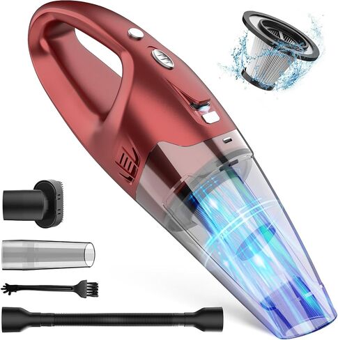 Handheld Vacuum Cordless,Car Hand Vacuum Cleaner,Dust Busters Cordless Rechargeable with LED Light/Multi Accessories/Washable Filter,1.6lbs Mini Portable Vacuum Cleaner for Home Office Car Pet in Saudi Arabia