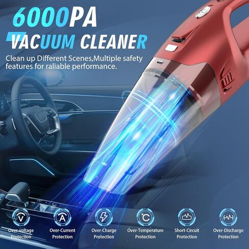 Handheld Vacuum Cordless,Car Hand Vacuum Cleaner,Dust Busters Cordless Rechargeable with LED Light/Multi Accessories/Washable Filter,1.6lbs Mini Portable Vacuum Cleaner for Home Office Car Pet in Saudi Arabia