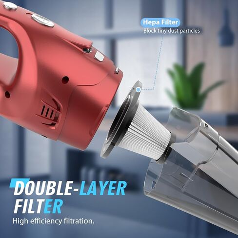 Handheld Vacuum Cordless,Car Hand Vacuum Cleaner,Dust Busters Cordless Rechargeable with LED Light/Multi Accessories/Washable Filter,1.6lbs Mini Portable Vacuum Cleaner for Home Office Car Pet in Saudi Arabia