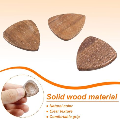 BokWin مجموعة واحدة من صندوق اختيار الجيتار الخشبي المربع مع 3 قطع من اختيار الجيتار للجيتار هدية للموسيقي in Kuwait