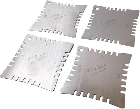 4Pcs Guitar Notched Radius Gauge Fingerboard Fretboard Measuring Tool with 1pcs Neck Straight Edge for Checking Neck Straightness and Relief 35cm/13.78" Length in Saudi Arabia