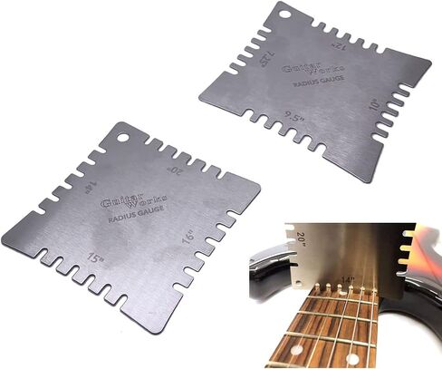 4Pcs Guitar Notched Radius Gauge Fingerboard Fretboard Measuring Tool with 1pcs Neck Straight Edge for Checking Neck Straightness and Relief 35cm/13.78" Length in Saudi Arabia
