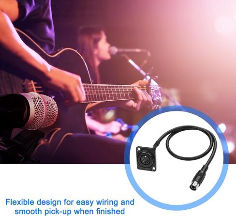 MEIRIYFA D-Type DIN 5PIN MIDI Cable Female to Female Extension Cord Panel Mount 5 PIN Female Audio Adapter Cable for Keyboard Synthesizer, Organ, Electric Piano, MIDI Guitar (53CM) in Saudi Arabia