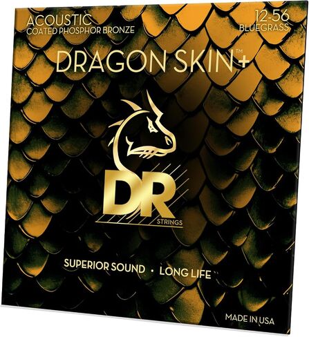 DRAGON SKIN+ - Coated Phosphor Bronze Acoustic Guitar Strings – DAP-12 – Superior Sound with Comfortable Feel & Long Life: Light 12-54 in Saudi Arabia