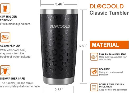 DLOCCOLD 30 oz Tumbler with Lid and Straw, 18/8 Stainless Steel Vacuum Insulated Coffee Tumbler,Insulated Travel Mug Water Cup with Leak-Proof Flip Lid,Metal Straw,Cleaning Brush & Gift Box in Saudi Arabia