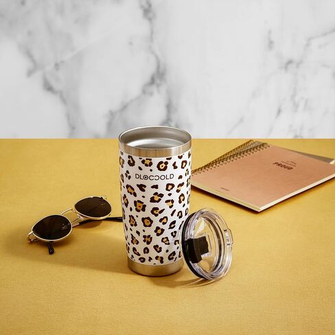 DLOCCOLD 30 oz Tumbler with Lid and Straw, 18/8 Stainless Steel Vacuum Insulated Coffee Tumbler,Insulated Travel Mug Water Cup with Leak-Proof Flip Lid,Metal Straw,Cleaning Brush & Gift Box in Saudi Arabia