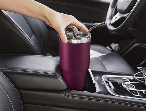 DLOCCOLD 30 oz Tumbler with Lid and Straw, 18/8 Stainless Steel Vacuum Insulated Coffee Tumbler,Insulated Travel Mug Water Cup with Leak-Proof Flip Lid,Metal Straw,Cleaning Brush & Gift Box in Saudi Arabia