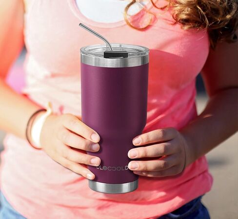 DLOCCOLD 30 oz Tumbler with Lid and Straw, 18/8 Stainless Steel Vacuum Insulated Coffee Tumbler,Insulated Travel Mug Water Cup with Leak-Proof Flip Lid,Metal Straw,Cleaning Brush & Gift Box in Saudi Arabia