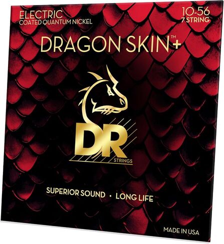 DRAGON SKIN+ - Coated Quantum Nickel Electric Guitar Strings – DEQ-7/10 – Superior Sound with Comfortable Feel & Long Life – Medium 7 String 10-56 in Saudi Arabia