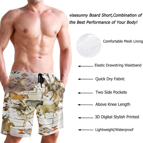 visesunny Peppermint Candy Cane Christmas Stripe Men's Swim Trunks Quick Dry Bathing Suits Beach Holiday Party Swim Shorts in Saudi Arabia