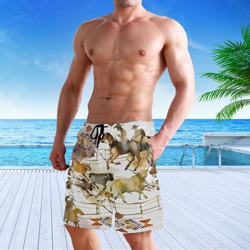 visesunny Peppermint Candy Cane Christmas Stripe Men's Swim Trunks Quick Dry Bathing Suits Beach Holiday Party Swim Shorts in Saudi Arabia