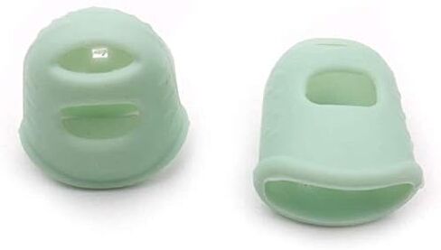2 PCS Kalimba Silicone Thumb Finger Protector. Fingertip Protectors for Beginners Starters. Guitar Thumb Picks Great Gift for Kids Adult. Green Large Nail Protection Cover in Saudi Arabia