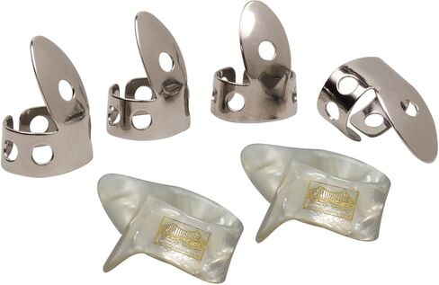 Golden Gate GP1-GP8 Thumb & Finger Pick Pack – Stainless Steel/Pearloid – Large/Extra Thick in Kuwait