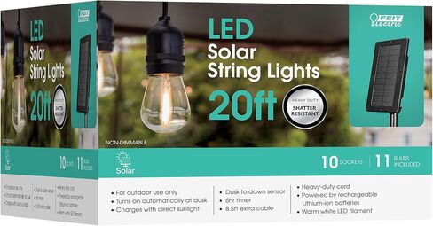 سلسلة مصابيح LED كهربائية من Feit مع تأثير لمبات اللهب، سلسلة مصابيح مقاومة للكسر بدرجة تجارية 12 قدمًا، 6 مقابس، قابلة للربط، عمر 15,000 ساعة، SL12-6/FLAME، تتضمن 7 مصابيح in Kuwait