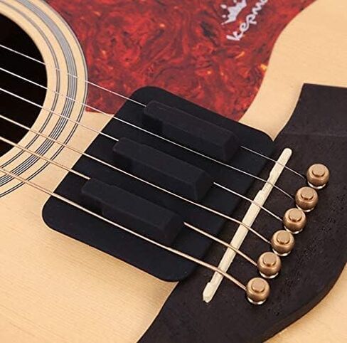 Jiayouy إكسسوار جيتار صوتي 1 قطعة كاتم صوت سلسلة + 1 قطعة غطاء فتحة الصوت المطاطية مناسب لـ 4 بوصة فتحة الصوت باللون الأسود in Kuwait