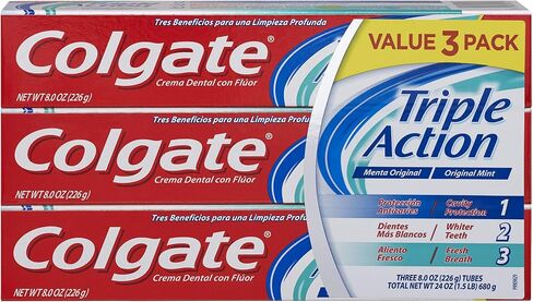 Colgate Travel Size toothpaste, Multicolor, Triple Action, 2.5 Ounce in Saudi Arabia