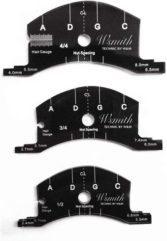 Jiayouy 3 قطعة مكشطة لوحة الأصابع أداة صنع القالب 1/2 3/4 4/4 أداة مرجعية لإصلاح جسور الكمان باللون الأسود in Kuwait