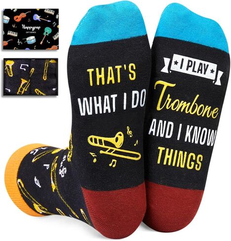 HAPPYPOP Bass Guitar Gifts For Men Women, Cool Gifts For Guitar Players, Guitar Gifts For Men Unique, Guitarist Gifts Guitar Socks For Men 9-12 in Saudi Arabia