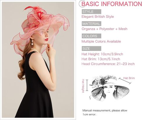 قبعة Kentucky Derby Church Dress للنساء ذات حافة واسعة وزهرة على شكل زهرة لحفلات الزفاف 02-أخضر in Kuwait