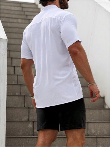 SOLY HUX Men's Casual Tracksuit Button Down Shirt and Drawstring Waist Short Sets Summer 2 Piece Outfits in Kuwait