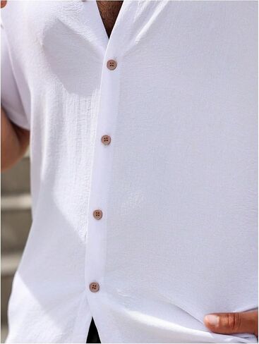SOLY HUX Men's Casual Tracksuit Button Down Shirt and Drawstring Waist Short Sets Summer 2 Piece Outfits in Kuwait