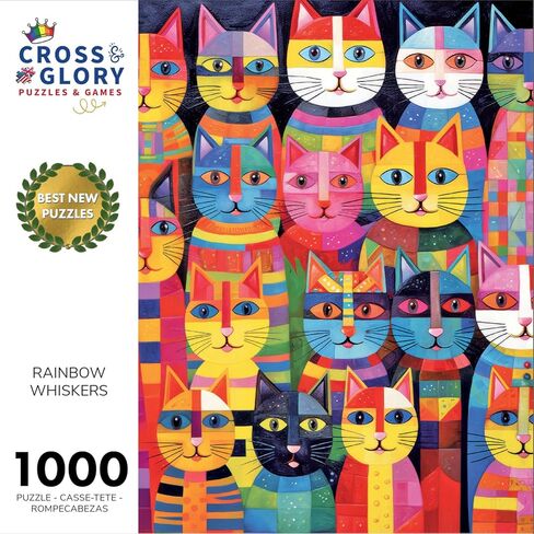 الكفوف والانعكاس: حوض السمك من شركة Cross & Glory - تحدي فكاهي مكون من 1000 قطعة مع صور ملونة وأفعال غريبة للقطط - أحجية الصور المقطوعة المضحكة in Kuwait