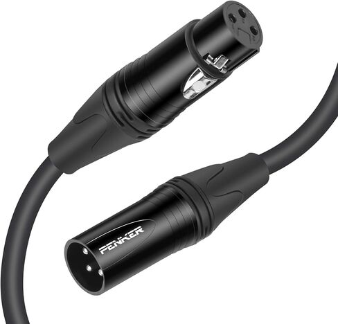 كابل XLR، كابل ميكروفون بطول 20 قدم، سلك ميكروفون متوازن XLR ذكر إلى أنثى 3 دبابيس، سلك ميكروفون قصير بطول 20 قدم (أسود) in Kuwait