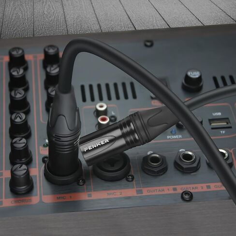 كابل XLR، كابل ميكروفون بطول 20 قدم، سلك ميكروفون متوازن XLR ذكر إلى أنثى 3 دبابيس، سلك ميكروفون قصير بطول 20 قدم (أسود) in Kuwait