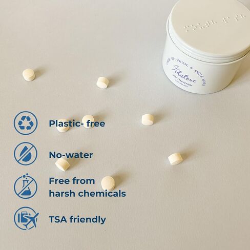 Travel Size Mouthwash Tablets - Fluoride/Alcohol Free & Eco-Friendly - Chewable Tablets to Freshen Breath, Kill Bad Breath Quickly, and Remineralize Teeth - 50g, 4-Month Supply Refill in Saudi Arabia
