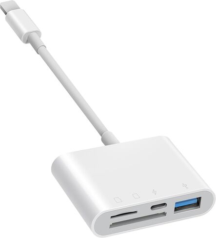 قارئ بطاقات SD، 5 في 1 USB USB-C موصل مزدوج إلى SD/TF/CF/Micro SD/XD/MS محول قارئ بطاقات ذاكرة متعدد OTG - متوافق مع Windows/Mac/Linux/Android، التوصيل والتشغيل in Kuwait