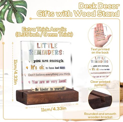 Growth Mindset Desk Decor - Inspirational Quotes Acrylic Desk Plaque with Wood Stand Therapy Office Gifts for Women Positive Office Decor Sign for Therapist Office Living RoomBedroom in Saudi Arabia