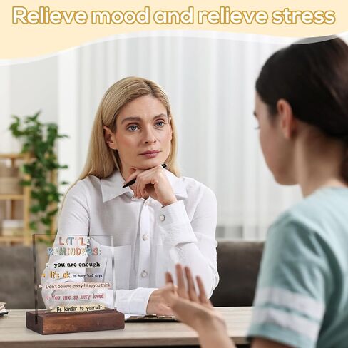 Growth Mindset Desk Decor - Inspirational Quotes Acrylic Desk Plaque with Wood Stand Therapy Office Gifts for Women Positive Office Decor Sign for Therapist Office Living RoomBedroom in Saudi Arabia
