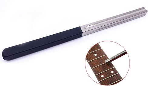 Jiayouy الماس الغيتار الحنق تتويج أداة الحنق ملف خلع الملابس مع ضيقة / متوسطة / واسعة 3 حواف إصلاح الغيتار وأدوات Luthier - مقبض أسود in Kuwait