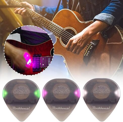 1Pc Beat Picks Light up Guitar Pick Luminous Guitar Pick,Led Guitar Pick,Ukulele Picks,Guitar Picks Medium,Dazzling Colourful Illuminated Guitar Plectrum,LED Glowing Pick Instrument Accessories in Saudi Arabia
